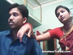 Indian young couple on web cam